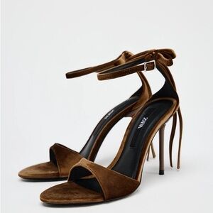 Zara Elegant Tan Suede Heels